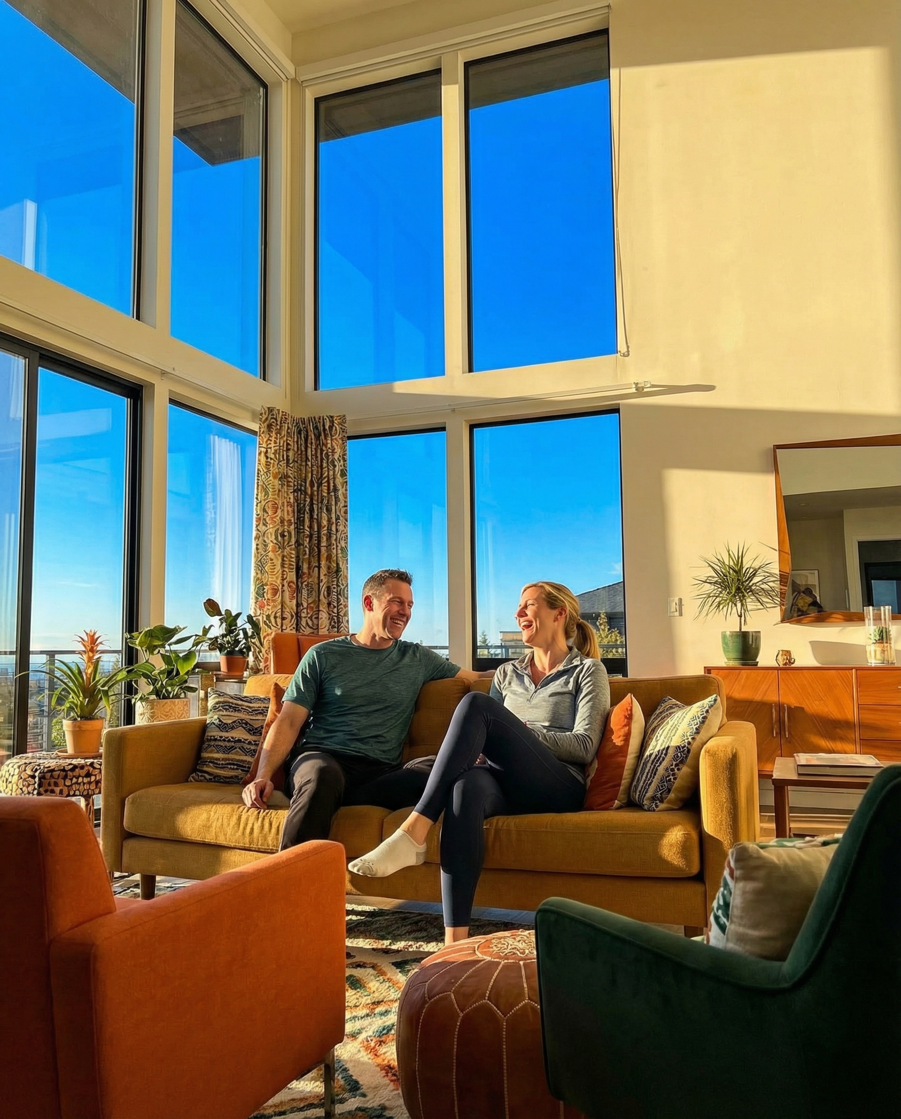 Happy couple living their best health